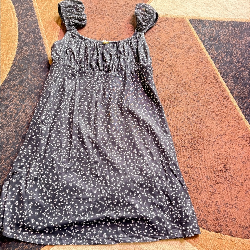 Elegant Black and White Floral Dress
